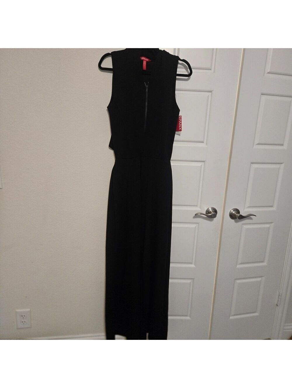 SPANX AirEssentials Half Zip Jumpsuit Womens PS Very Black Wide Leg NWT Ret $148 - Picture 2 of 8